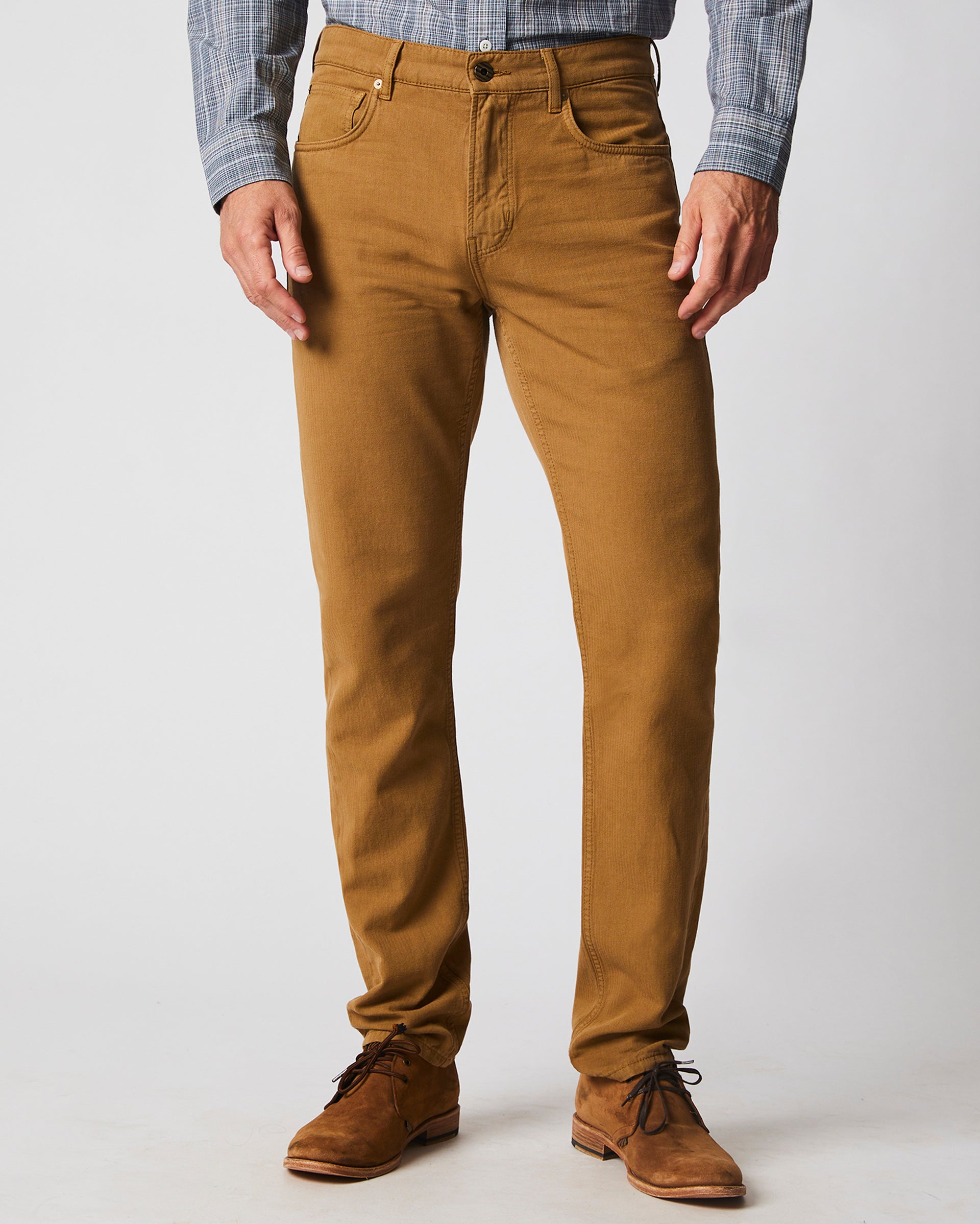 COTTON LINEN 5 POCKET PANT IN DARK TAN Billy Reid