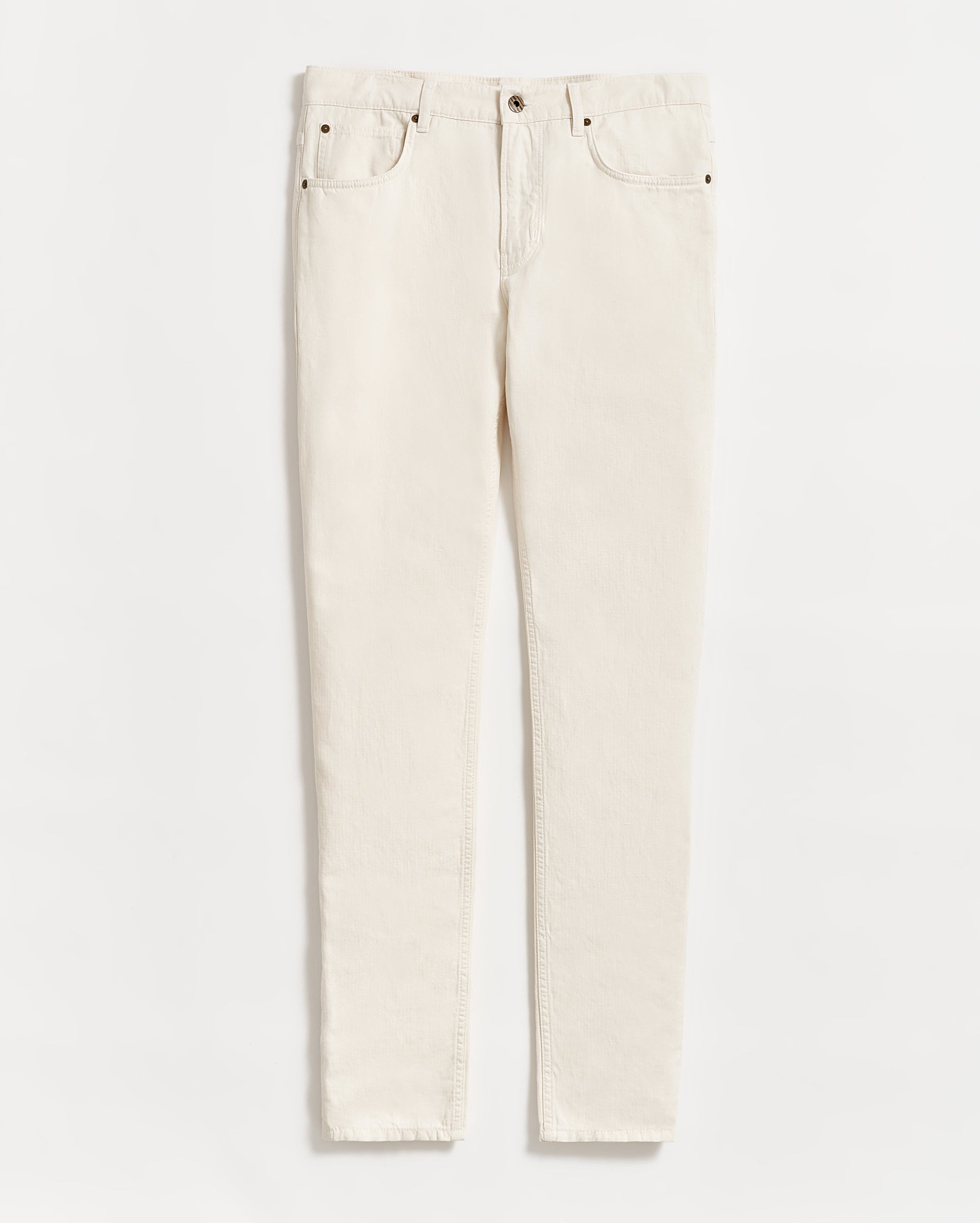 COTTON LINEN 5 POCKET PANT IN EGGSHELL – Billy Reid