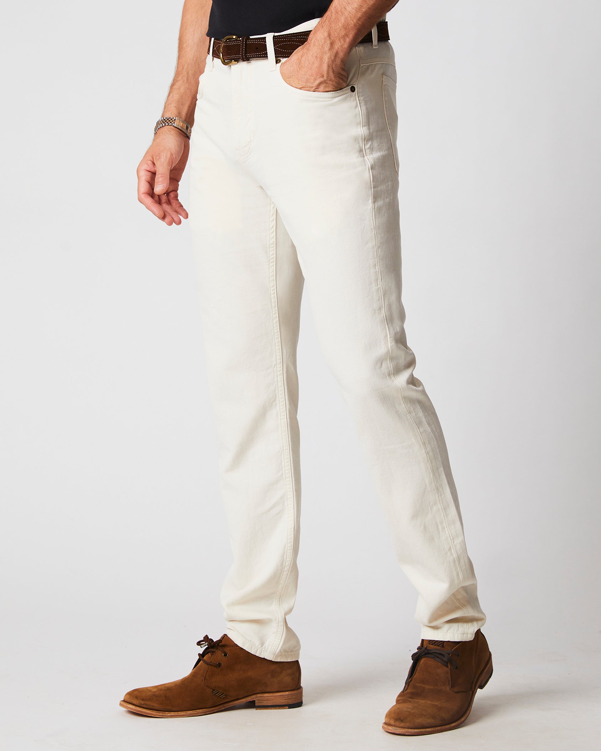 COTTON LINEN 5 POCKET PANT IN EGGSHELL – Billy Reid