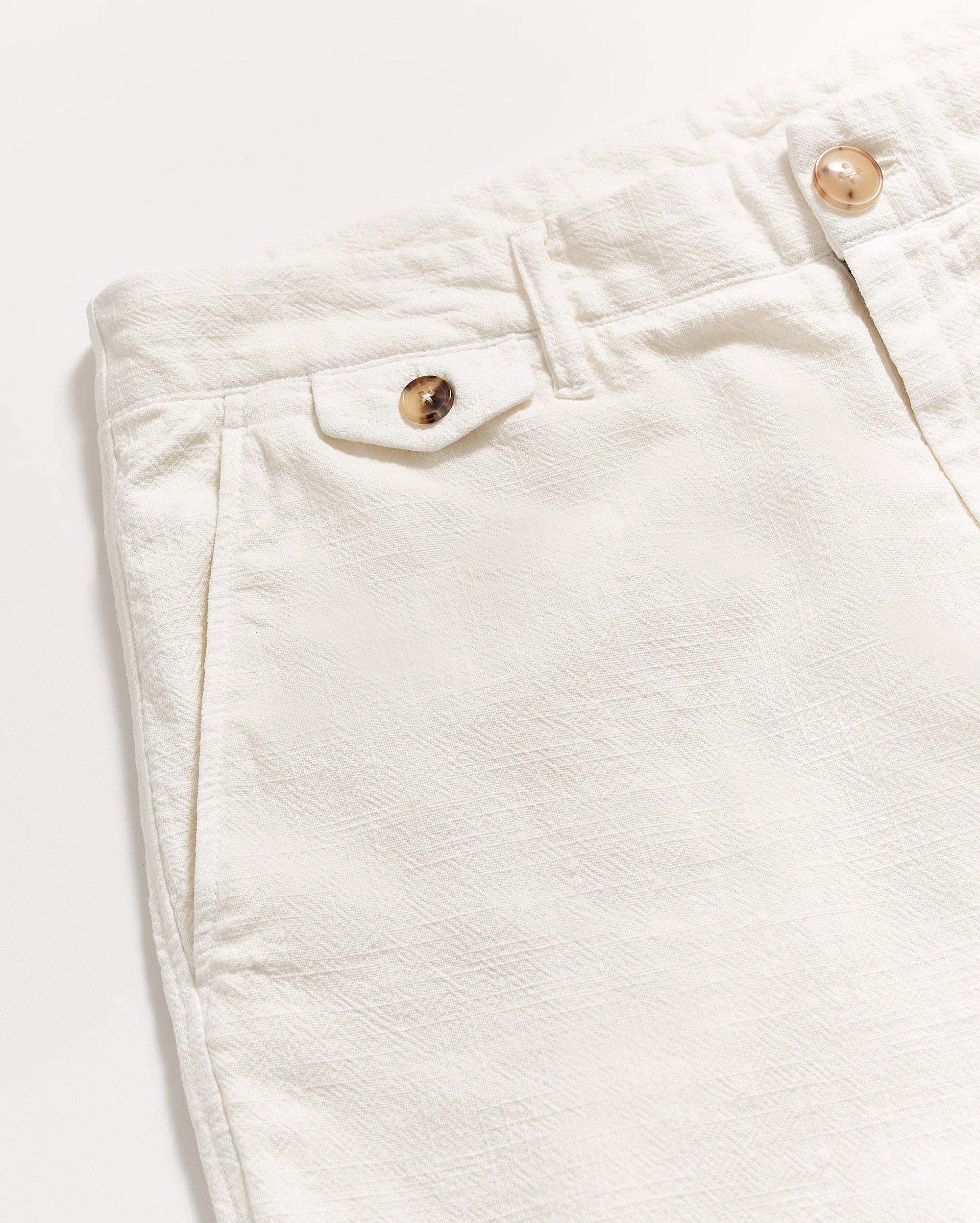 Slub Cotton Short in Tinted White