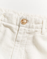 Slub Cotton Short in Tinted White