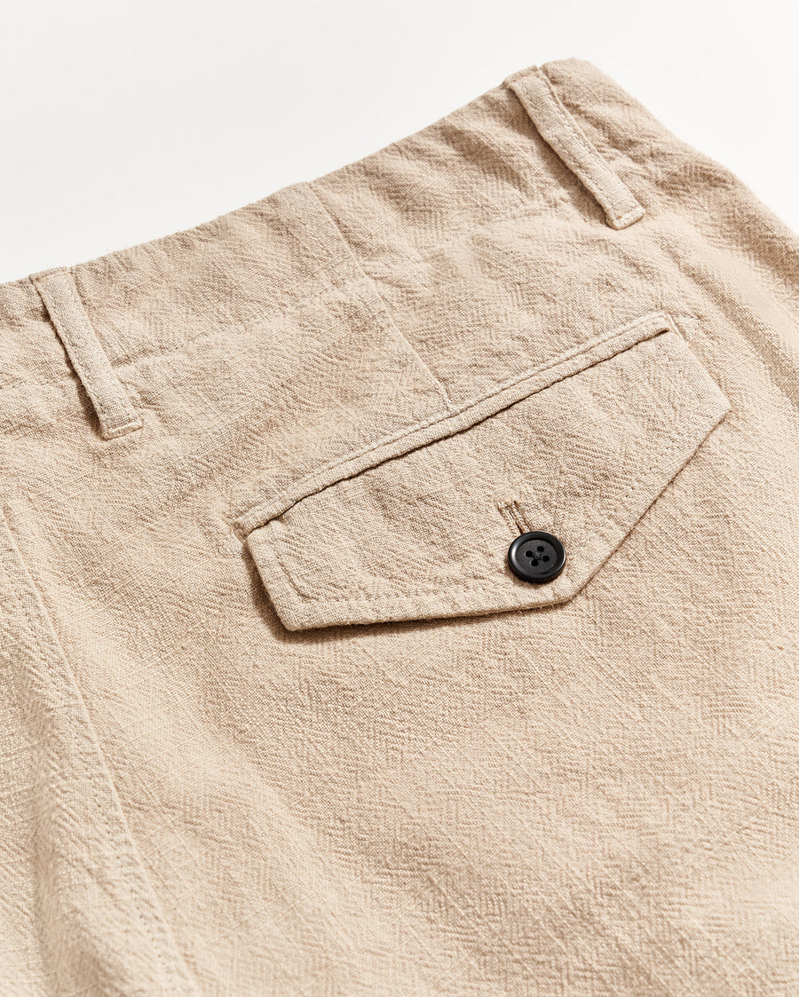 Slub cotton short in khaki