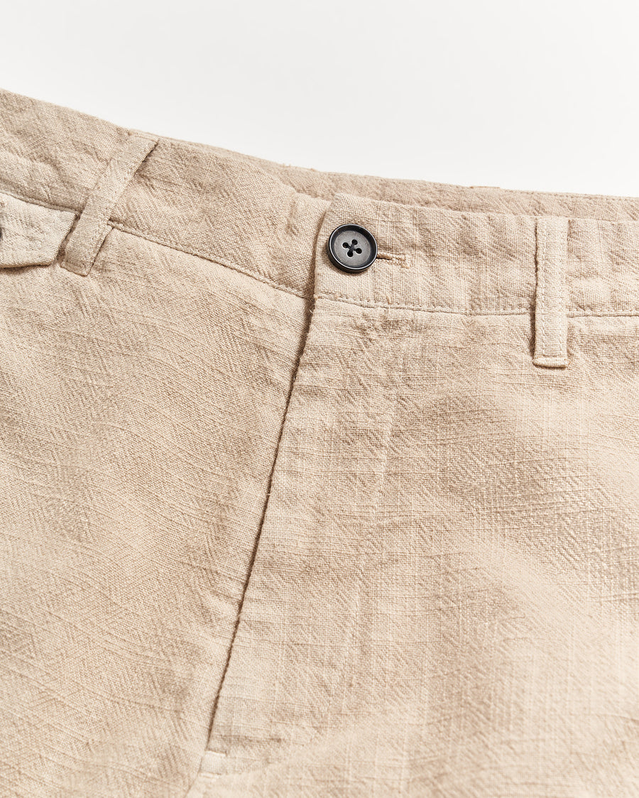 Slub cotton short in khaki