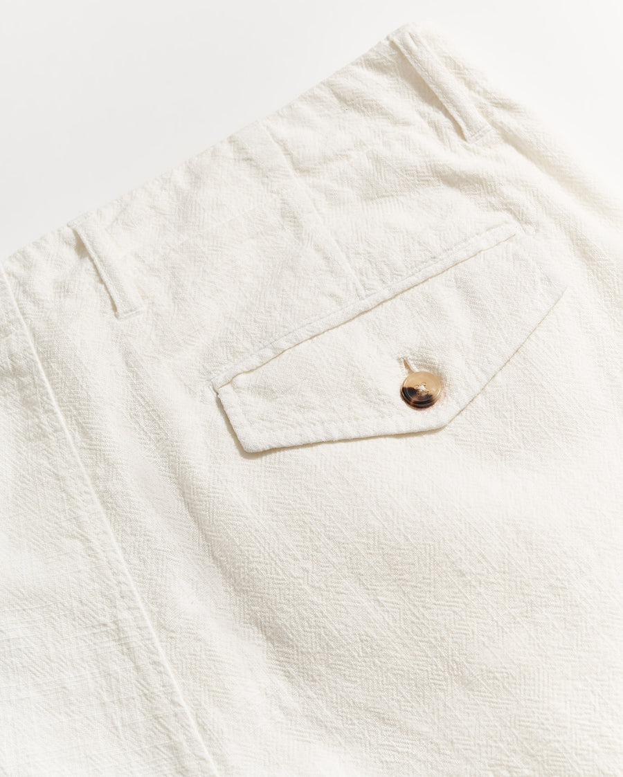 Slub Cotton Short in Tinted White