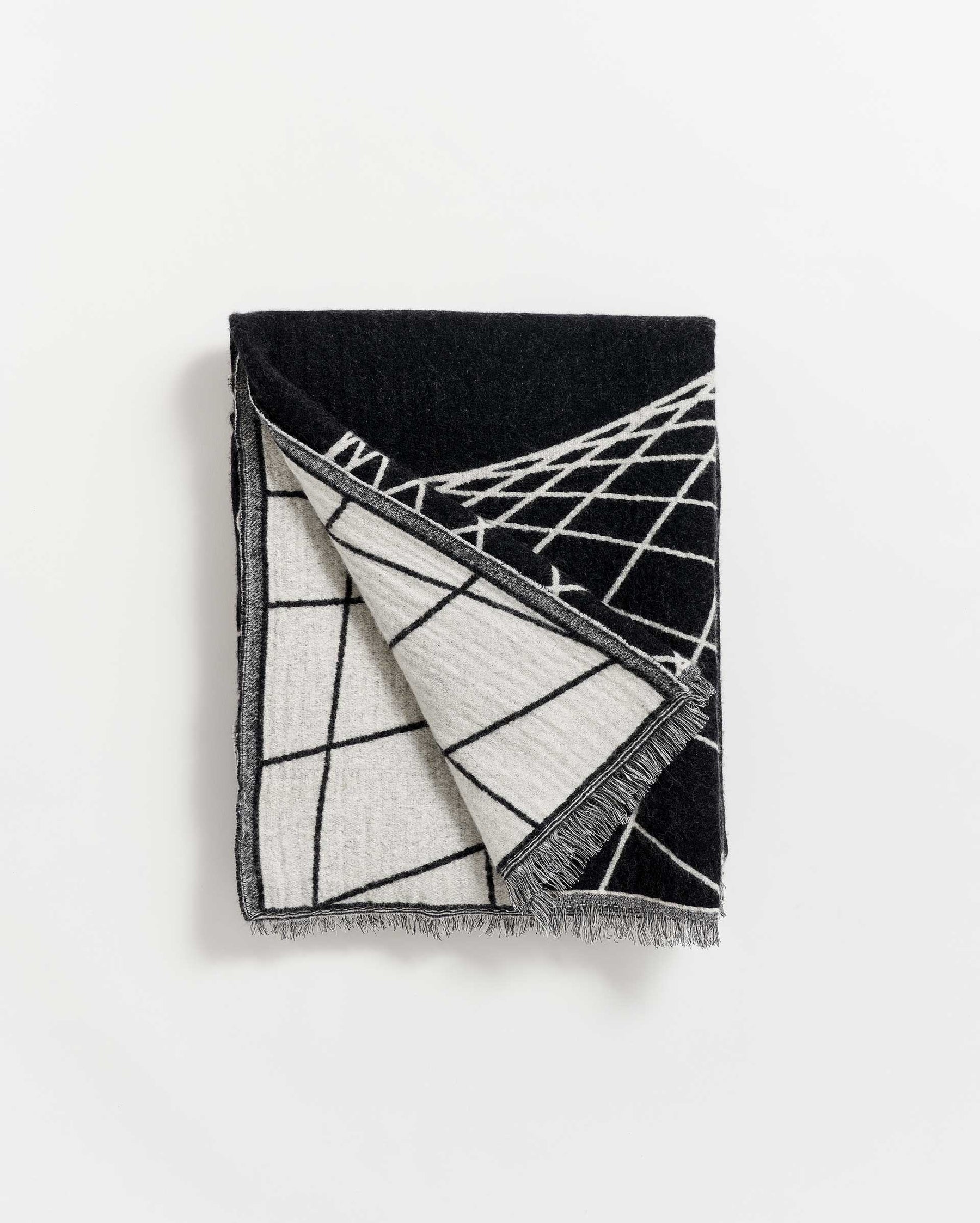 Pelican Blanket WoolCotton Blend with Signature Details & Cozy Comfort Billy Reid