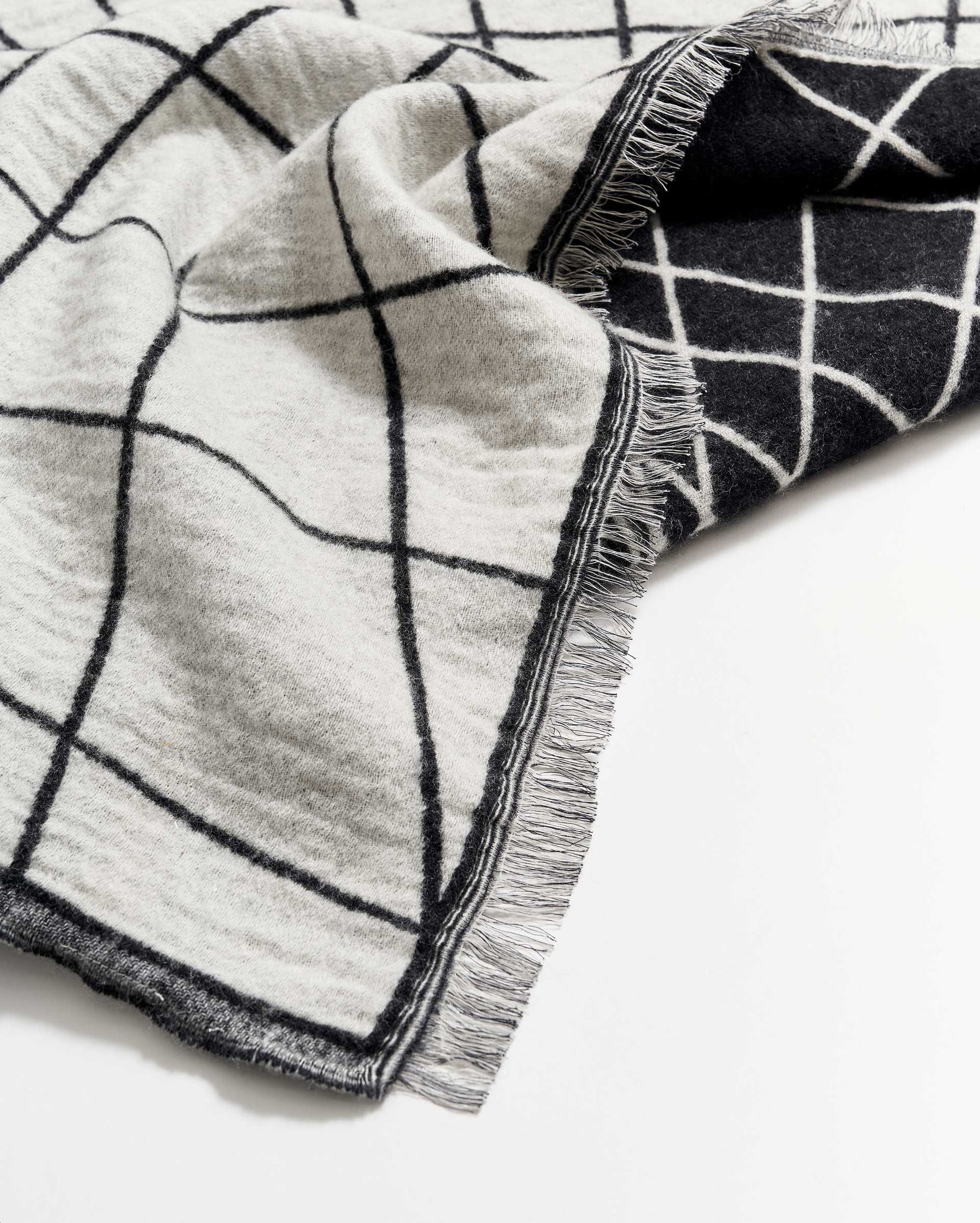 Pelican Blanket WoolCotton Blend with Signature Details & Cozy Comfort Billy Reid